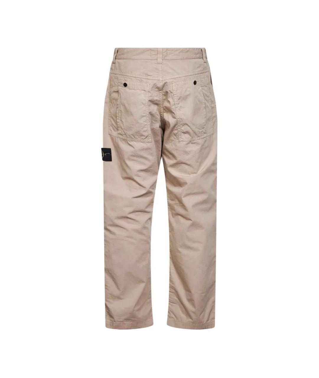 STONE ISLAND Бежевые хлопковые повседневные брюки, фото 2