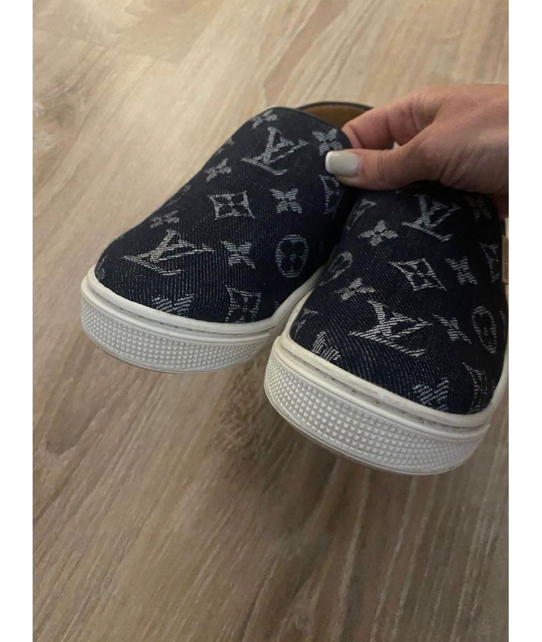 LOUIS VUITTON Синие текстильные слипоны, фото 6