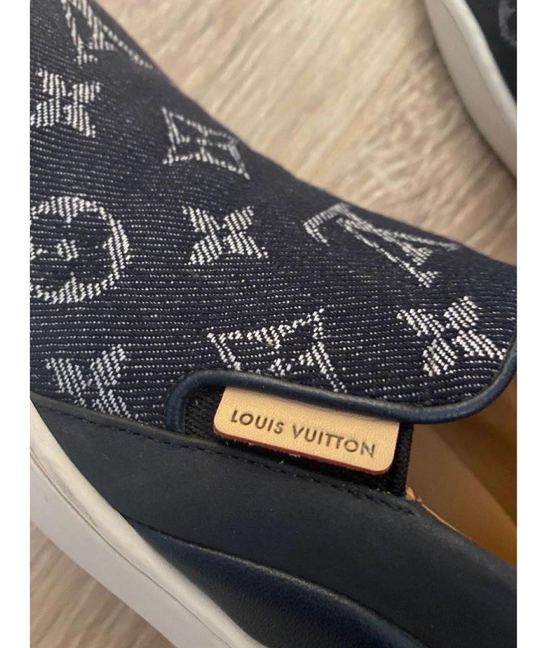 LOUIS VUITTON Синие текстильные слипоны, фото 3