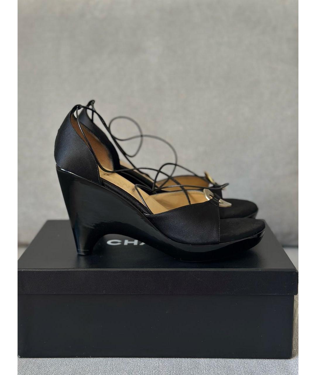 CHANEL Черные босоножки, фото 9