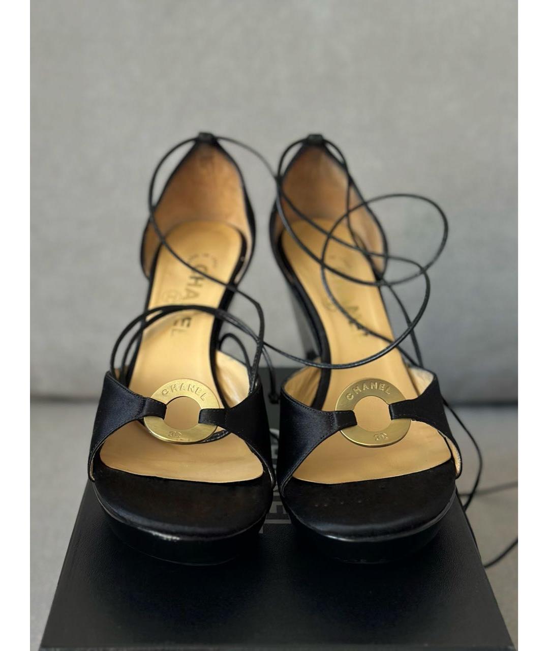 CHANEL Черные босоножки, фото 6