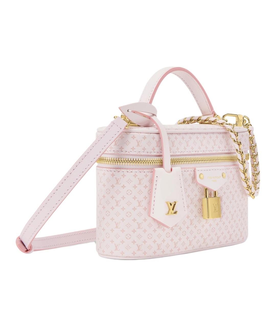 LOUIS VUITTON Розовая кожаная сумка с короткими ручками, фото 2