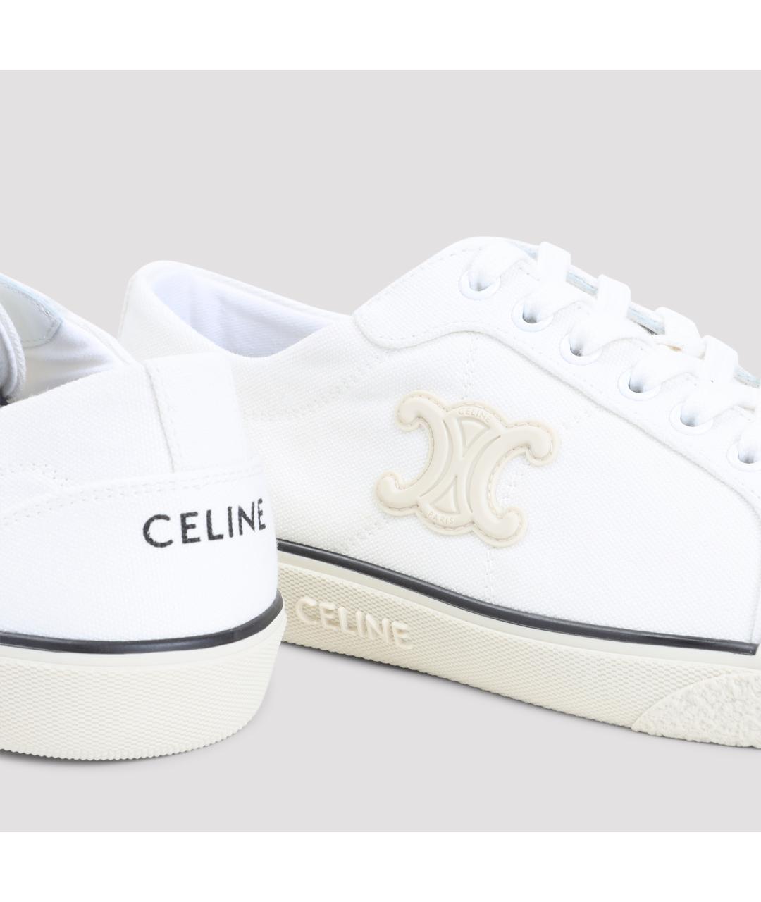 CELINE Белые текстильные кеды, фото 4