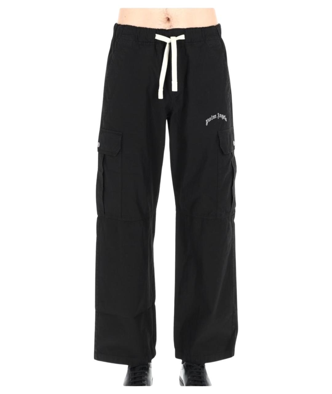 PALM ANGELS Черные хлопковые повседневные брюки, фото 1