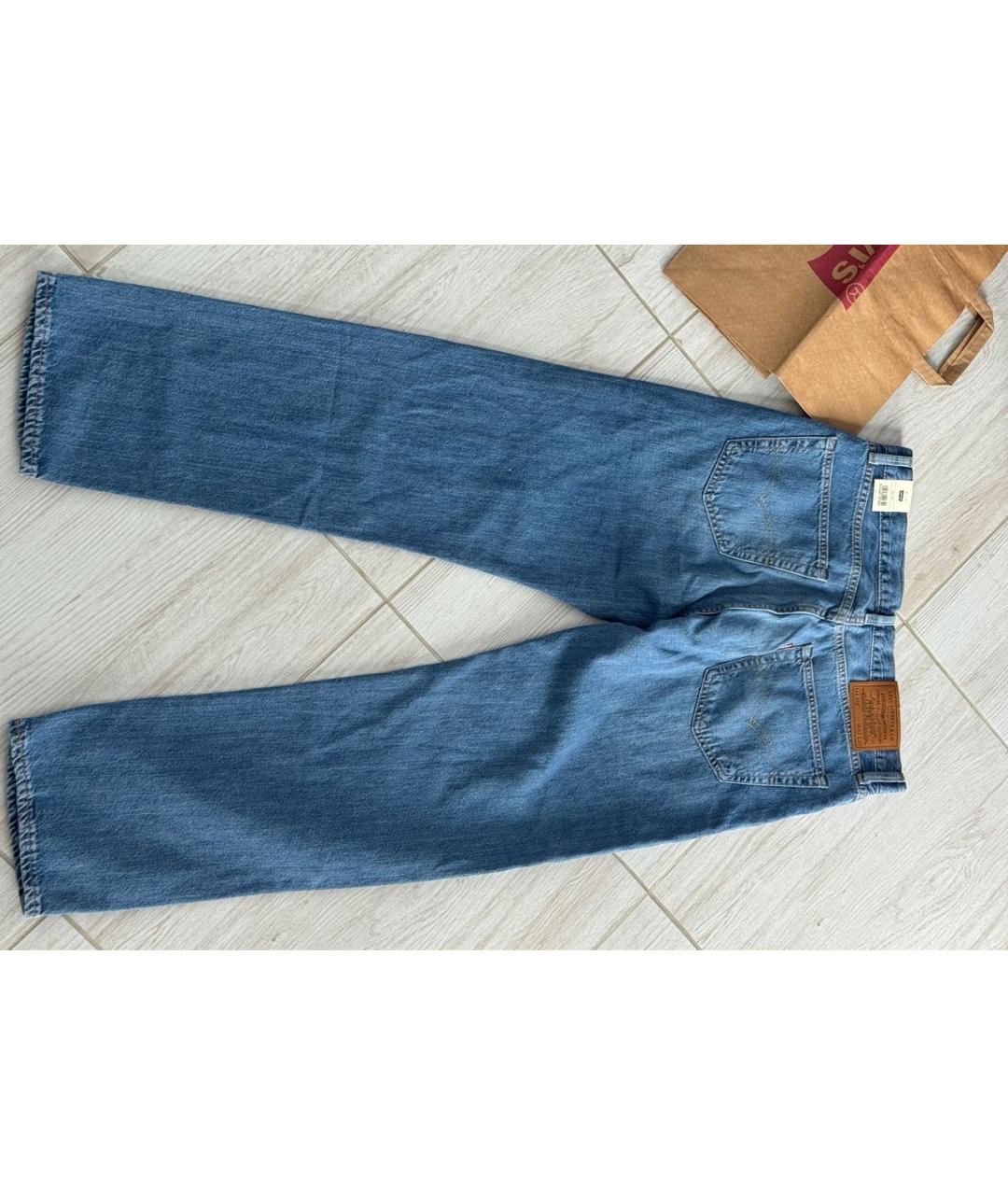LEVI'S Голубые хлопковые прямые джинсы, фото 2