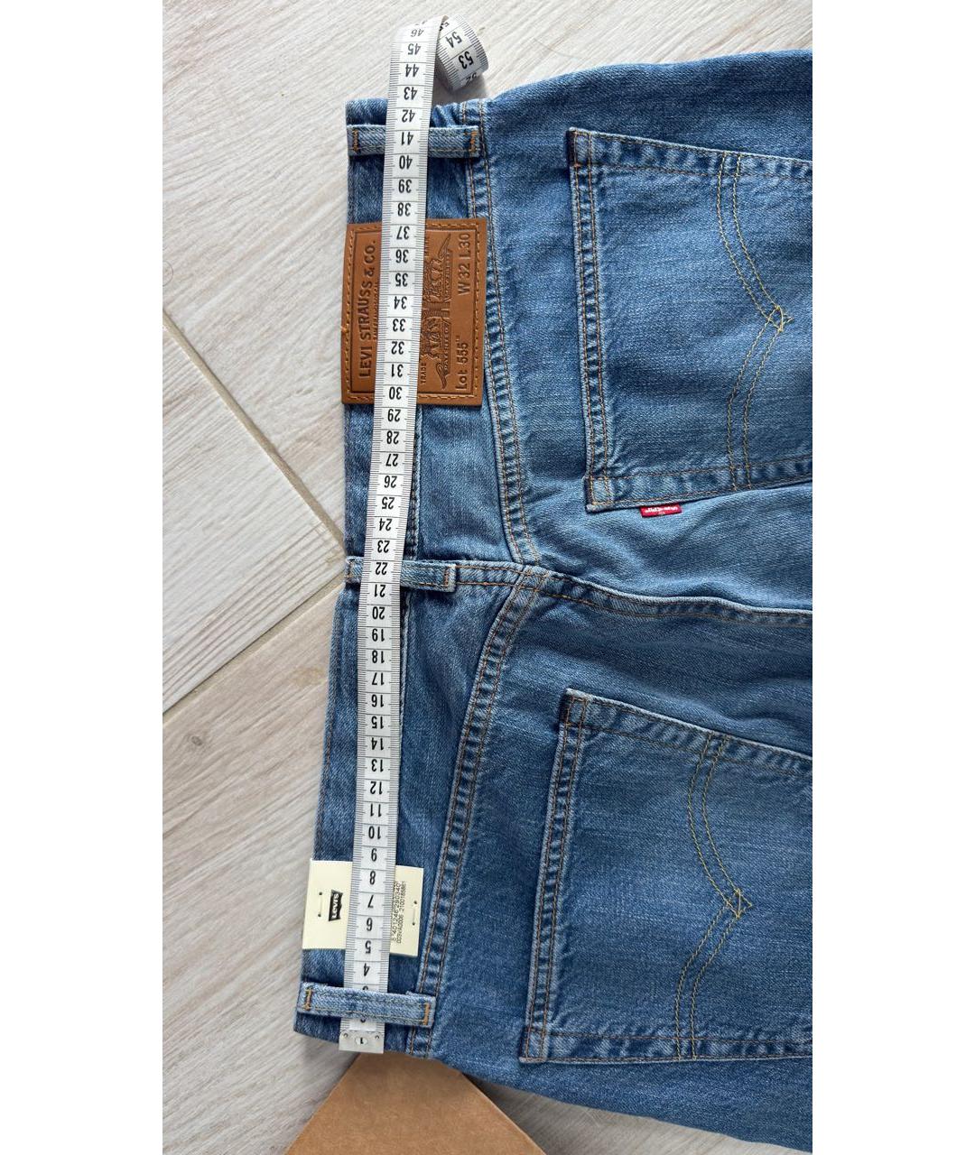 LEVI'S Голубые хлопковые прямые джинсы, фото 6