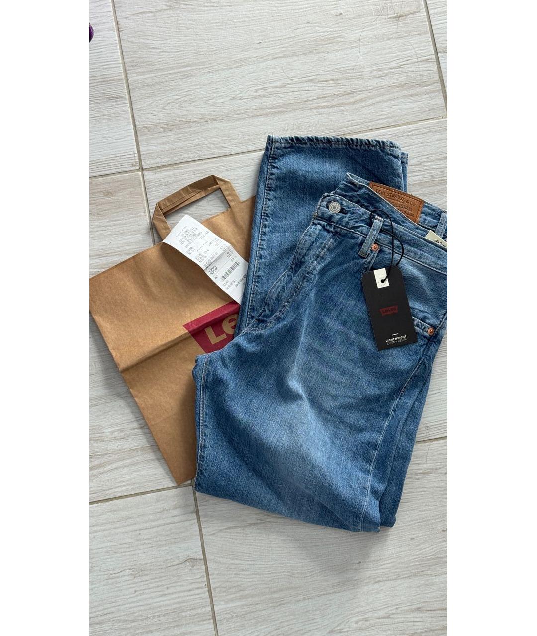 LEVI'S Голубые хлопковые прямые джинсы, фото 8