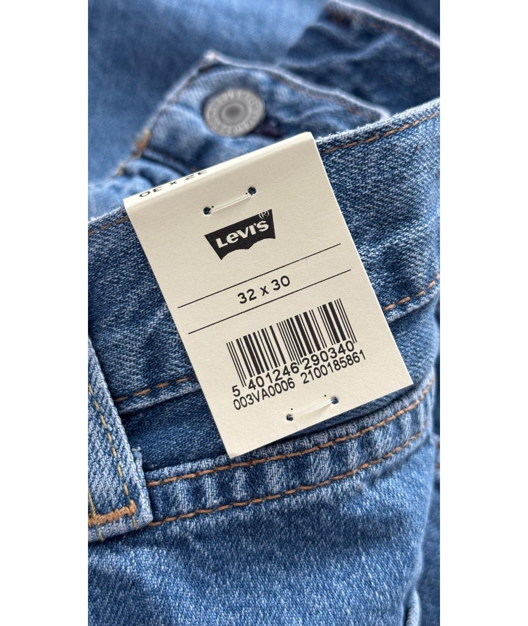 LEVI'S Голубые хлопковые прямые джинсы, фото 5