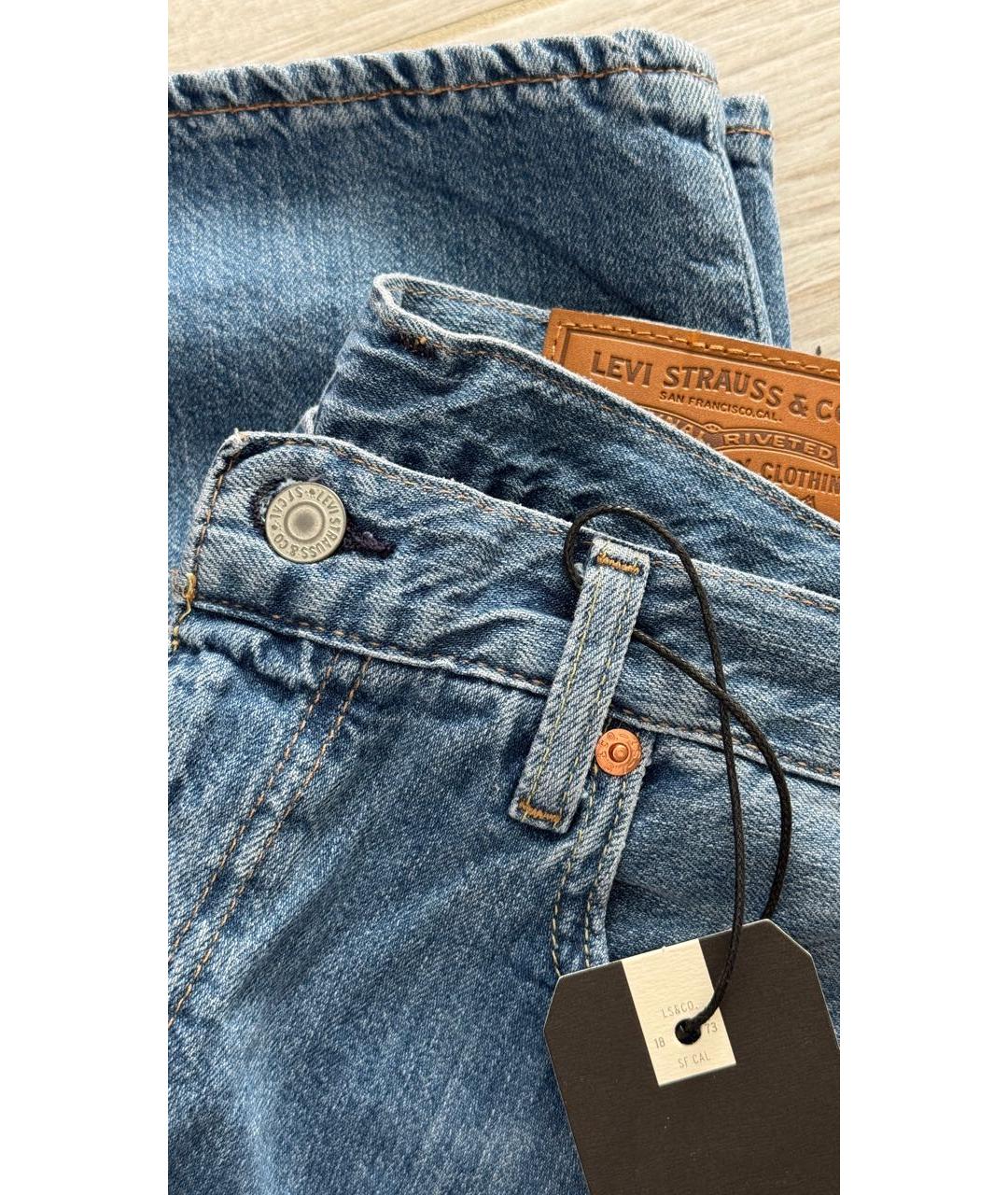 LEVI'S Голубые хлопковые прямые джинсы, фото 3