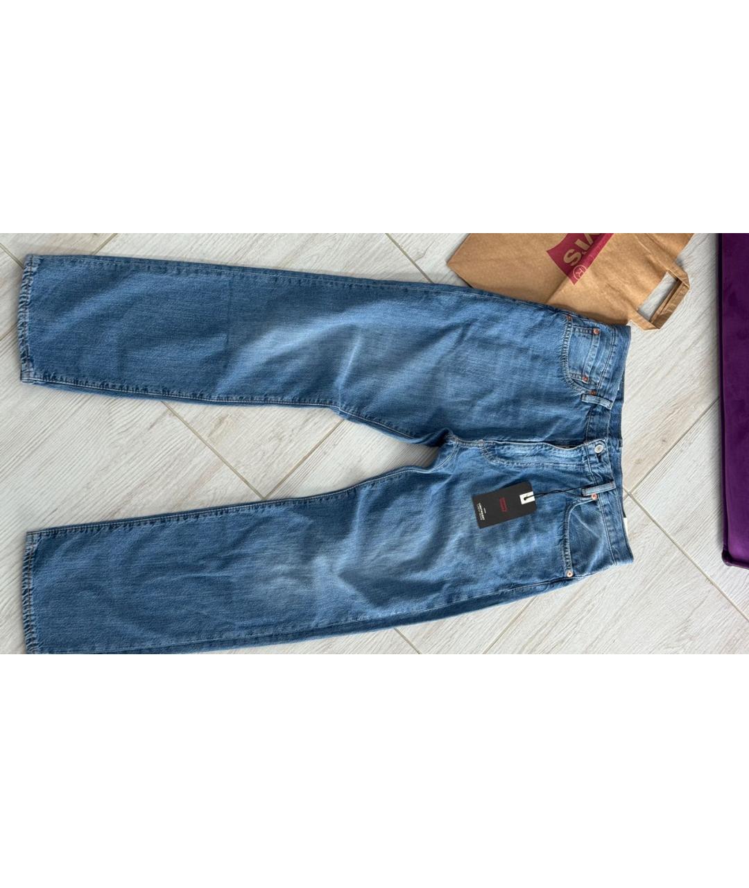 LEVI'S Голубые хлопковые прямые джинсы, фото 9