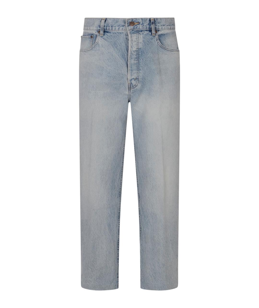 CELINE Голубые хлопковые прямые джинсы, фото 1
