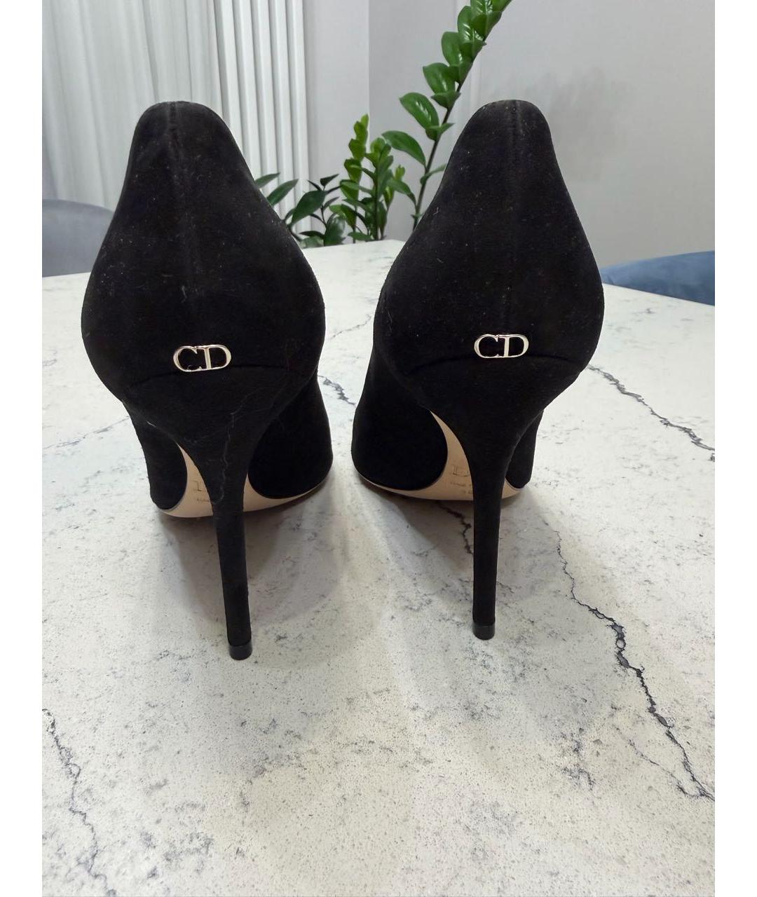 CHRISTIAN DIOR Черные замшевые туфли, фото 4