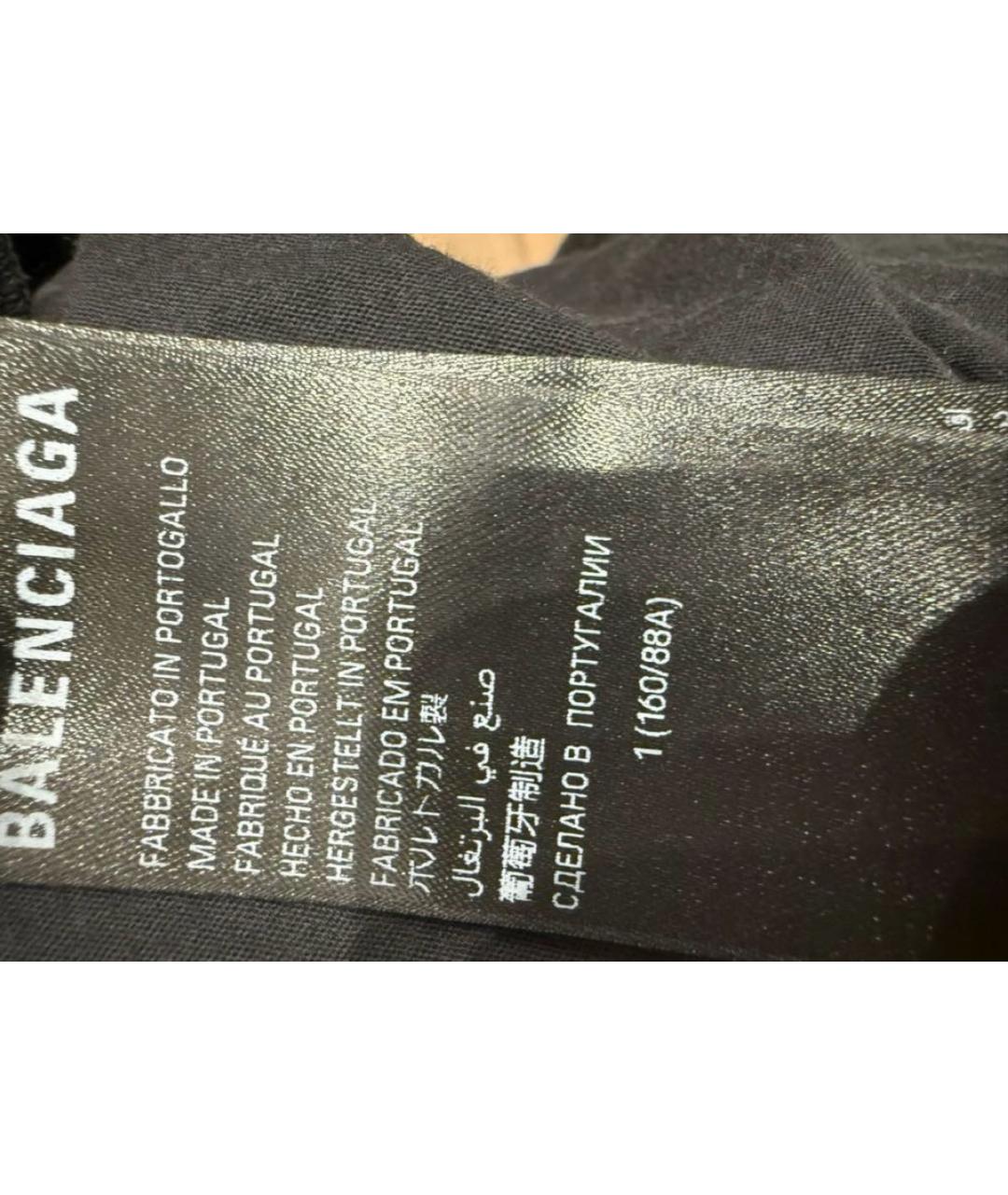 BALENCIAGA Антрацитовая хлопковая футболка, фото 4