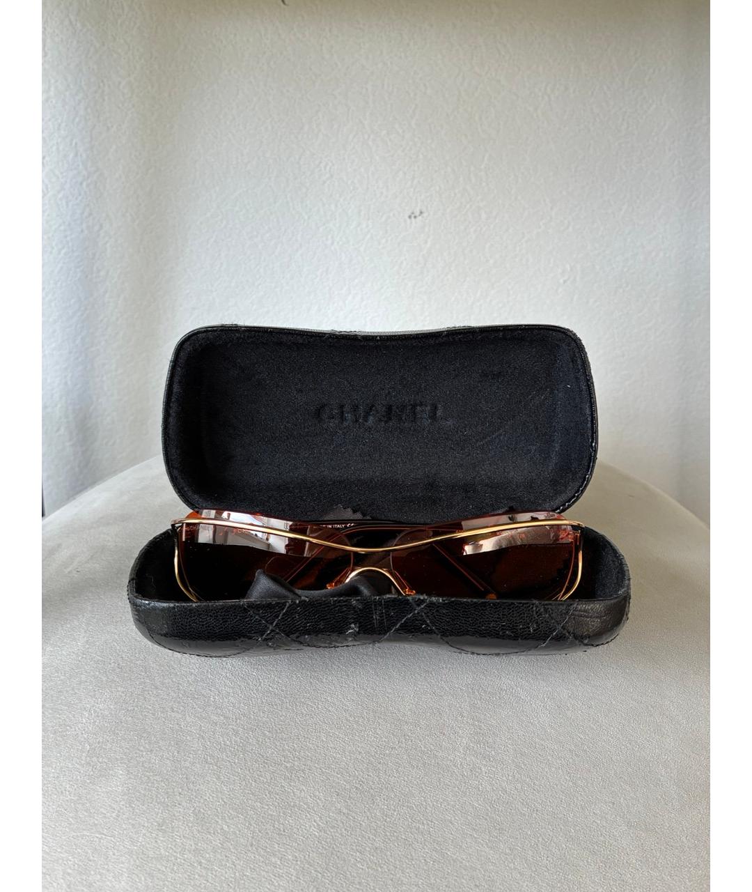CHANEL Оранжевое металлические солнцезащитные очки, фото 4