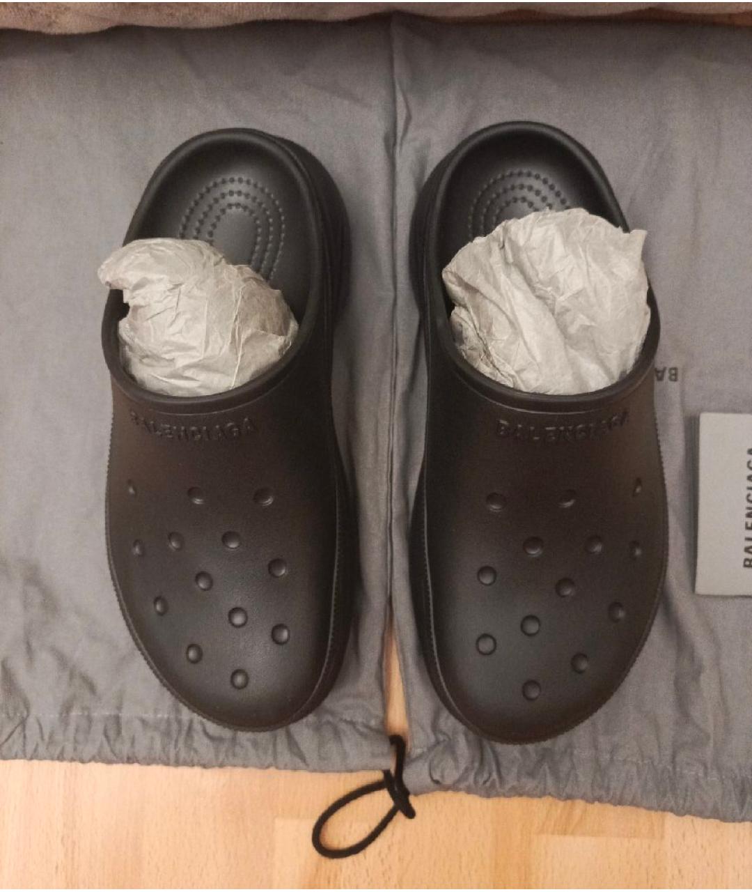 BALENCIAGA Черные резиновые сабо, фото 3