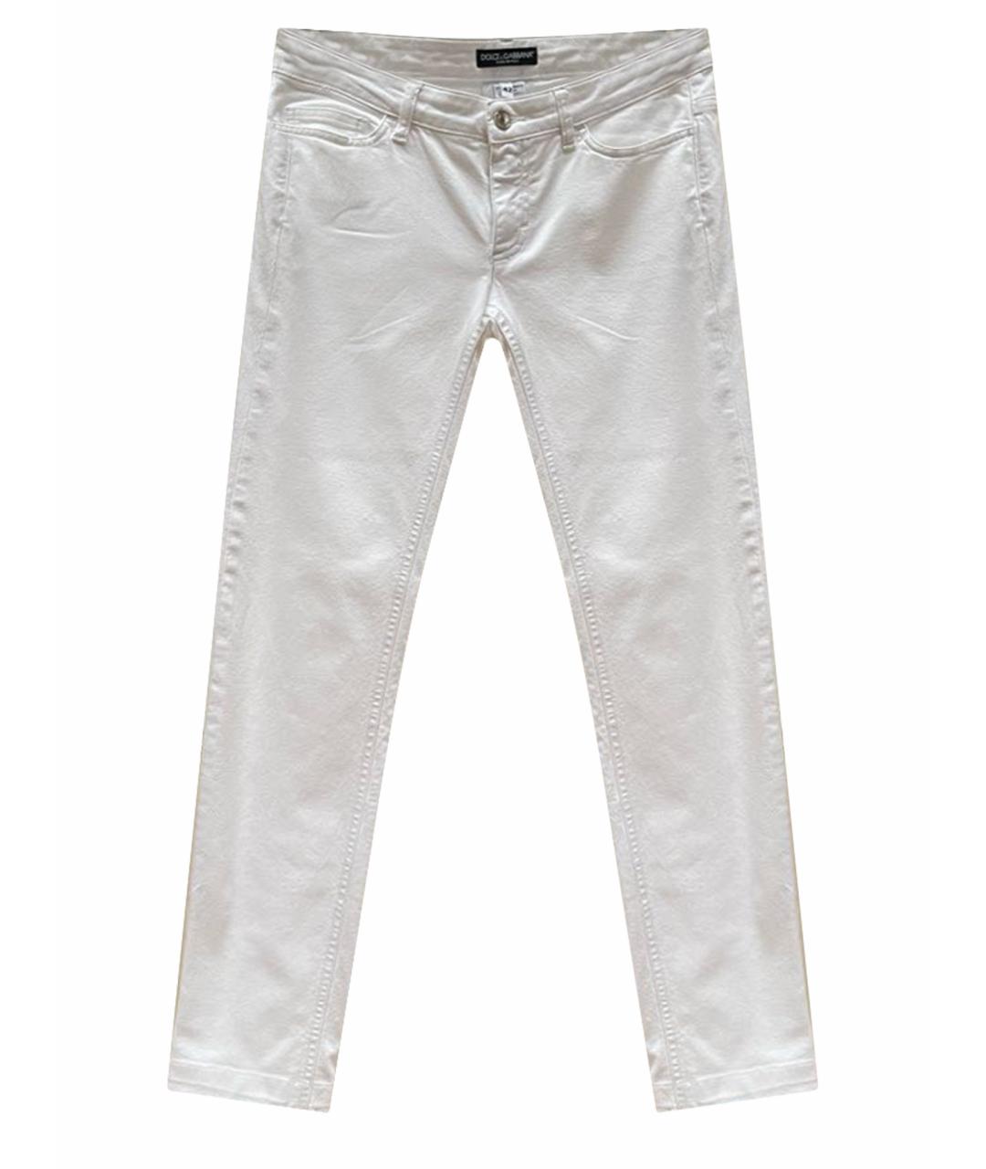 DOLCE&GABBANA Белые хлопковые прямые джинсы, фото 1