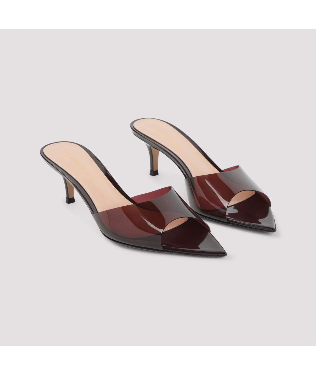 GIANVITO ROSSI Бордовые мюли, фото 3