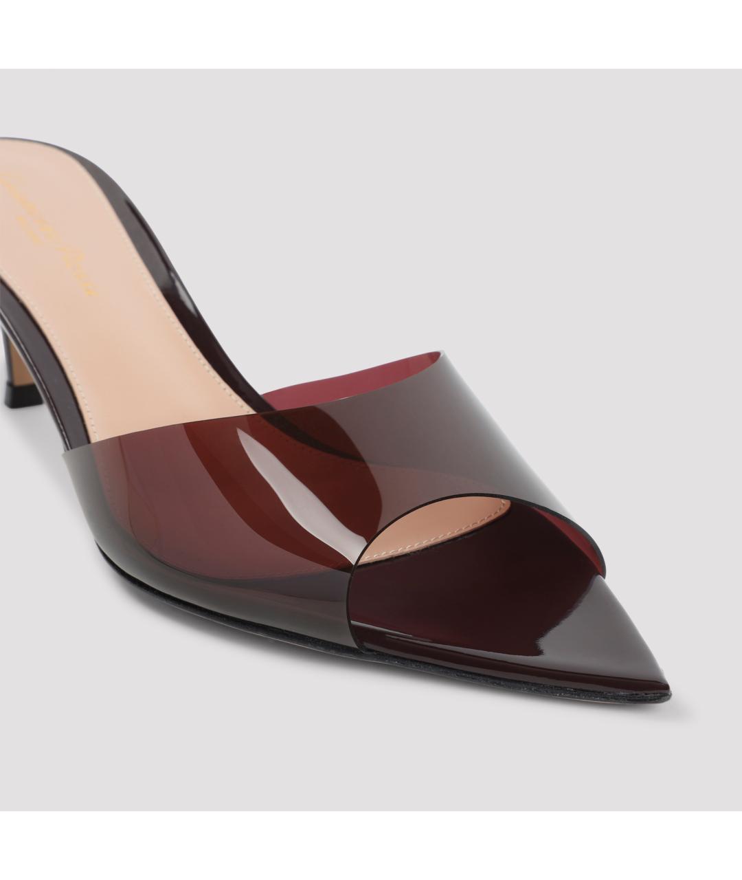 GIANVITO ROSSI Бордовые мюли, фото 4