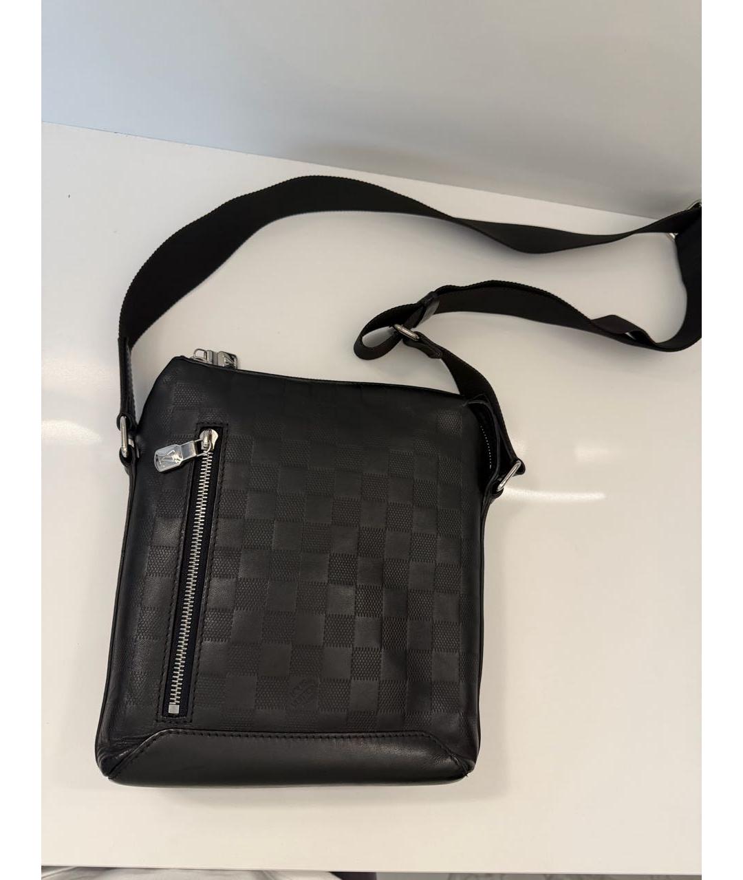 LOUIS VUITTON Черная кожаная сумка на плечо, фото 9
