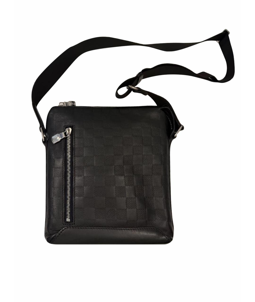 LOUIS VUITTON Черная кожаная сумка на плечо, фото 1