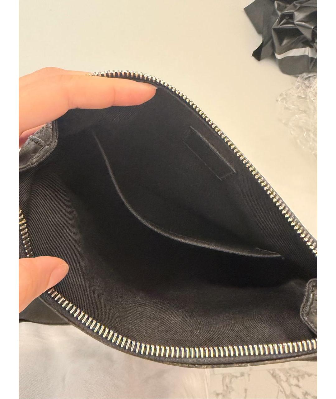 LOUIS VUITTON Черная кожаная сумка на плечо, фото 6