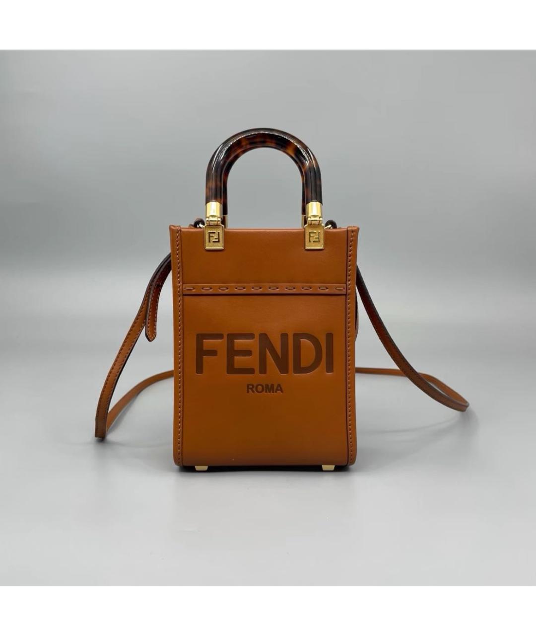 FENDI Коричневая сумка через плечо, фото 2