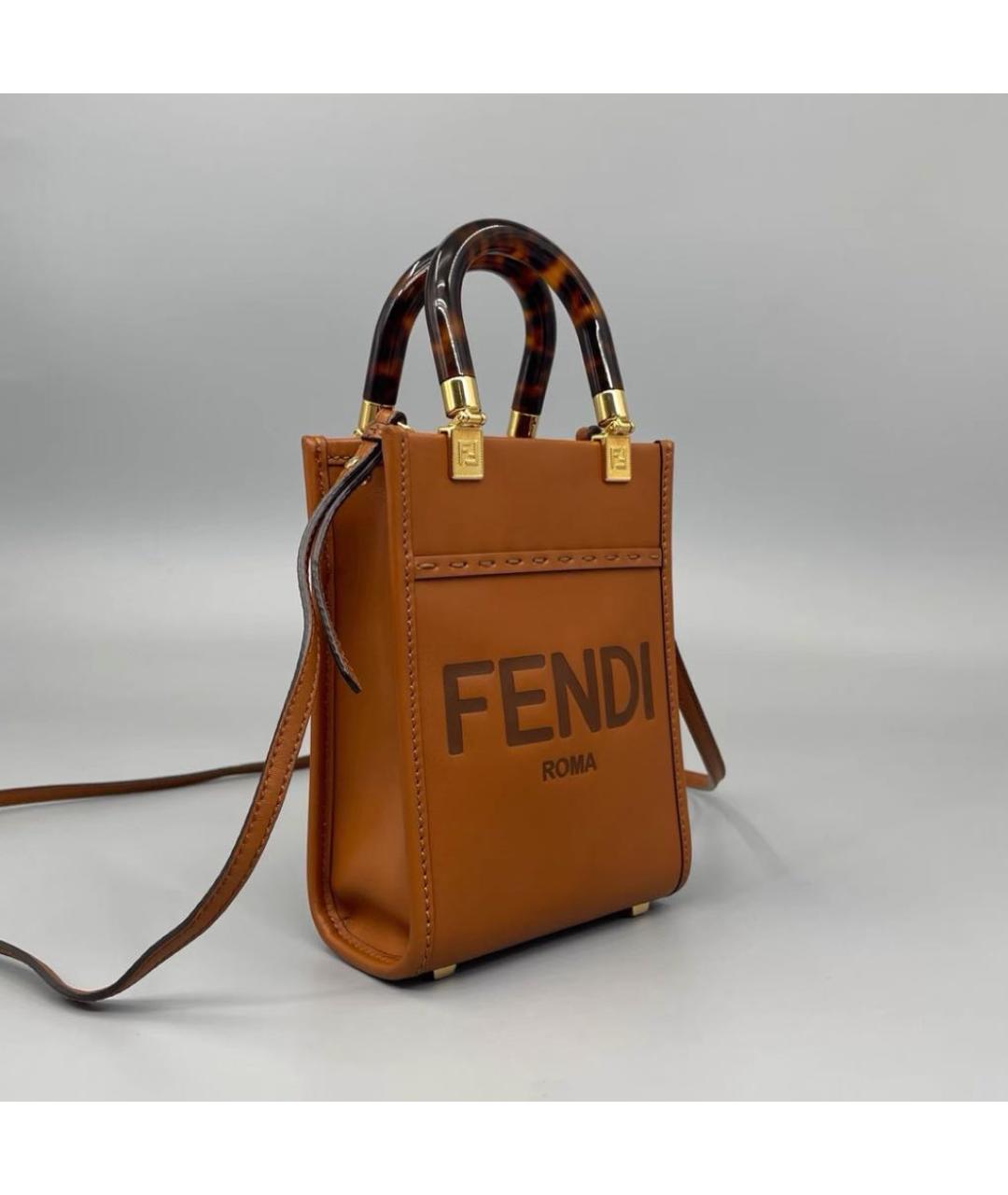 FENDI Коричневая сумка через плечо, фото 5