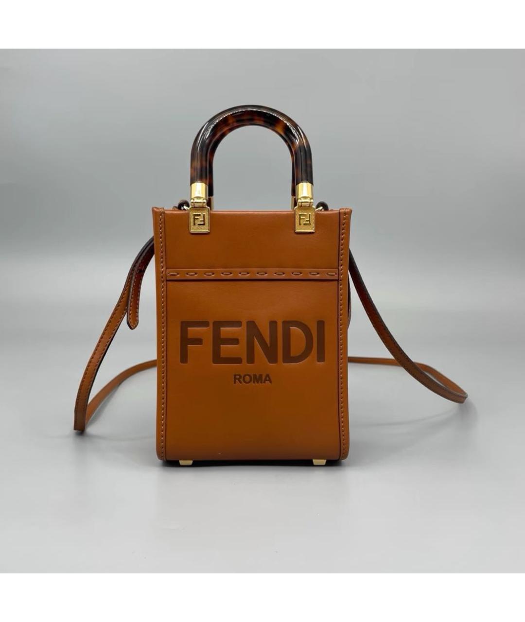 FENDI Коричневая сумка через плечо, фото 8