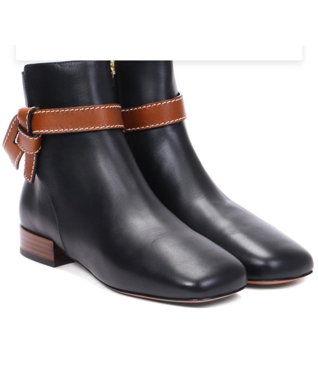 LOEWE Черные кожаные полусапоги, фото 2
