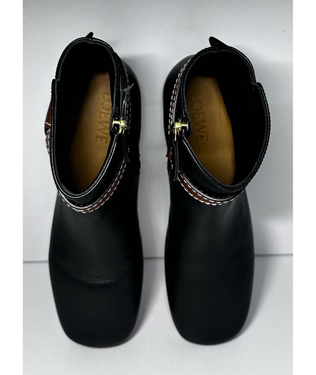 LOEWE Черные кожаные полусапоги, фото 3
