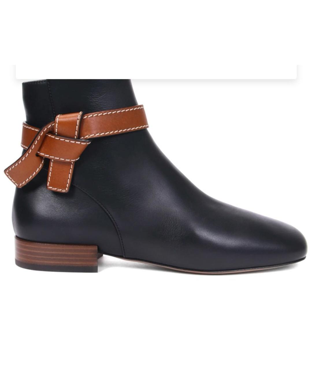 LOEWE Черные кожаные полусапоги, фото 5
