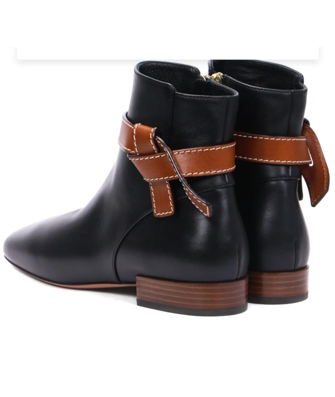 LOEWE Черные кожаные полусапоги, фото 4