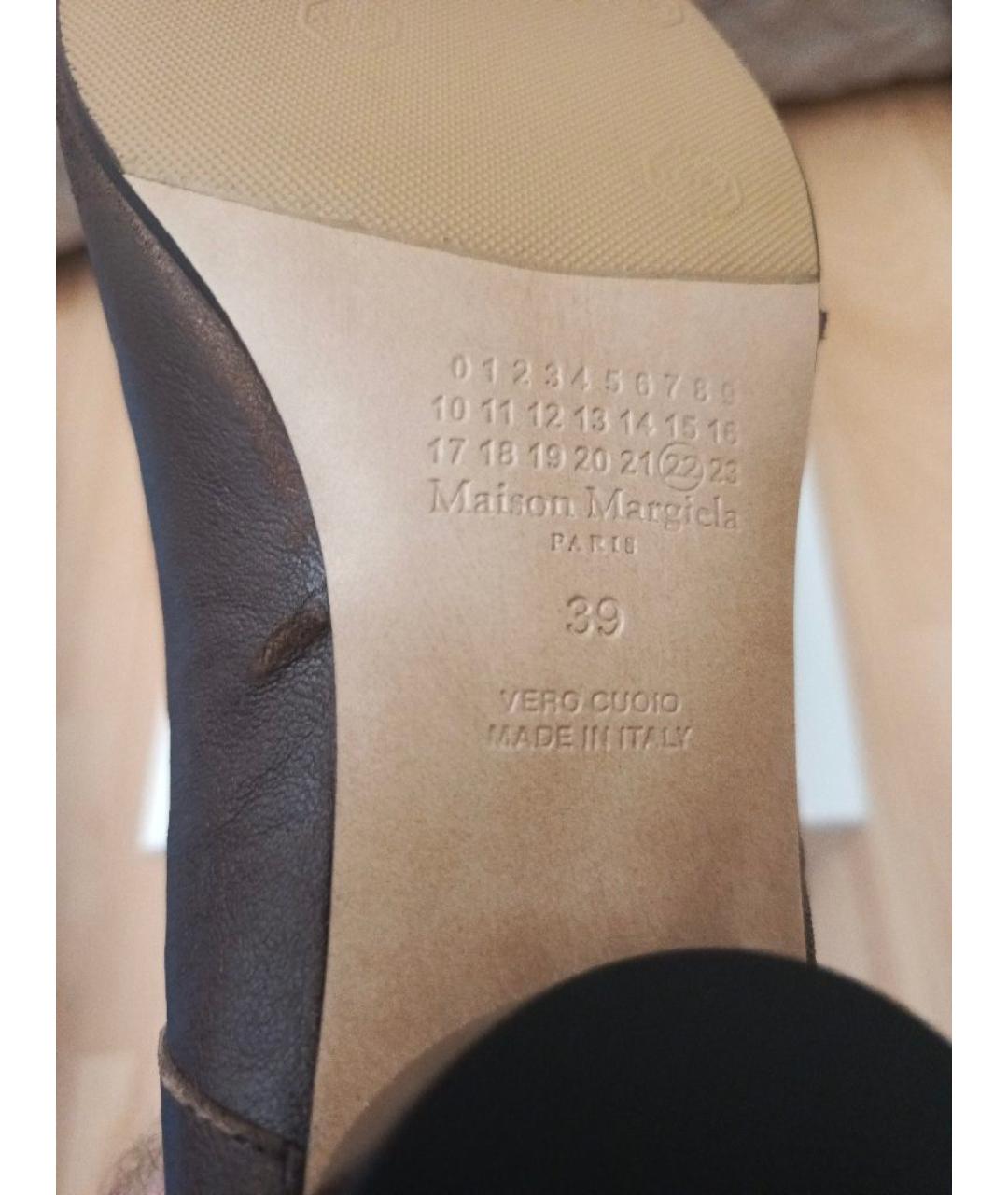 MAISON MARGIELA Коричневые кожаные туфли, фото 6