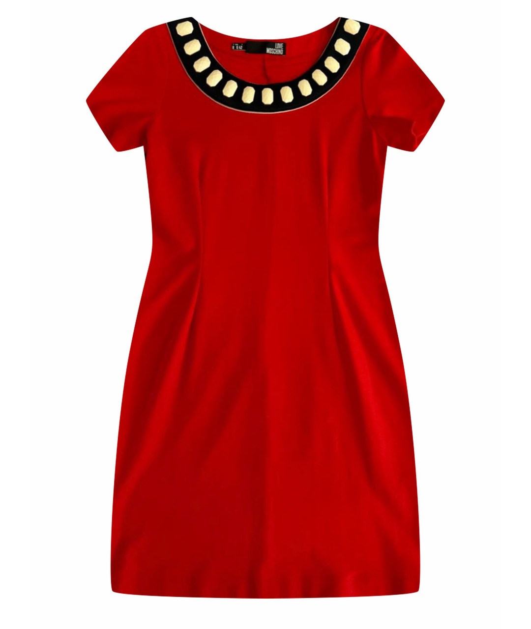 LOVE MOSCHINO Красное вискозное повседневное платье, фото 1