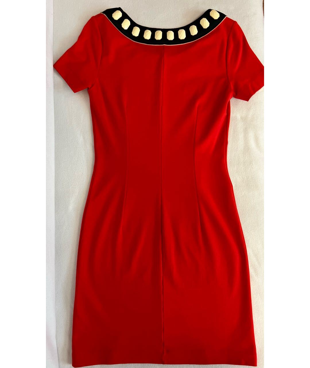LOVE MOSCHINO Красное вискозное повседневное платье, фото 2