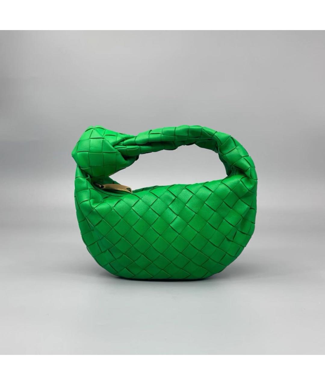 BOTTEGA VENETA Зеленая кожаная сумка с короткими ручками, фото 2