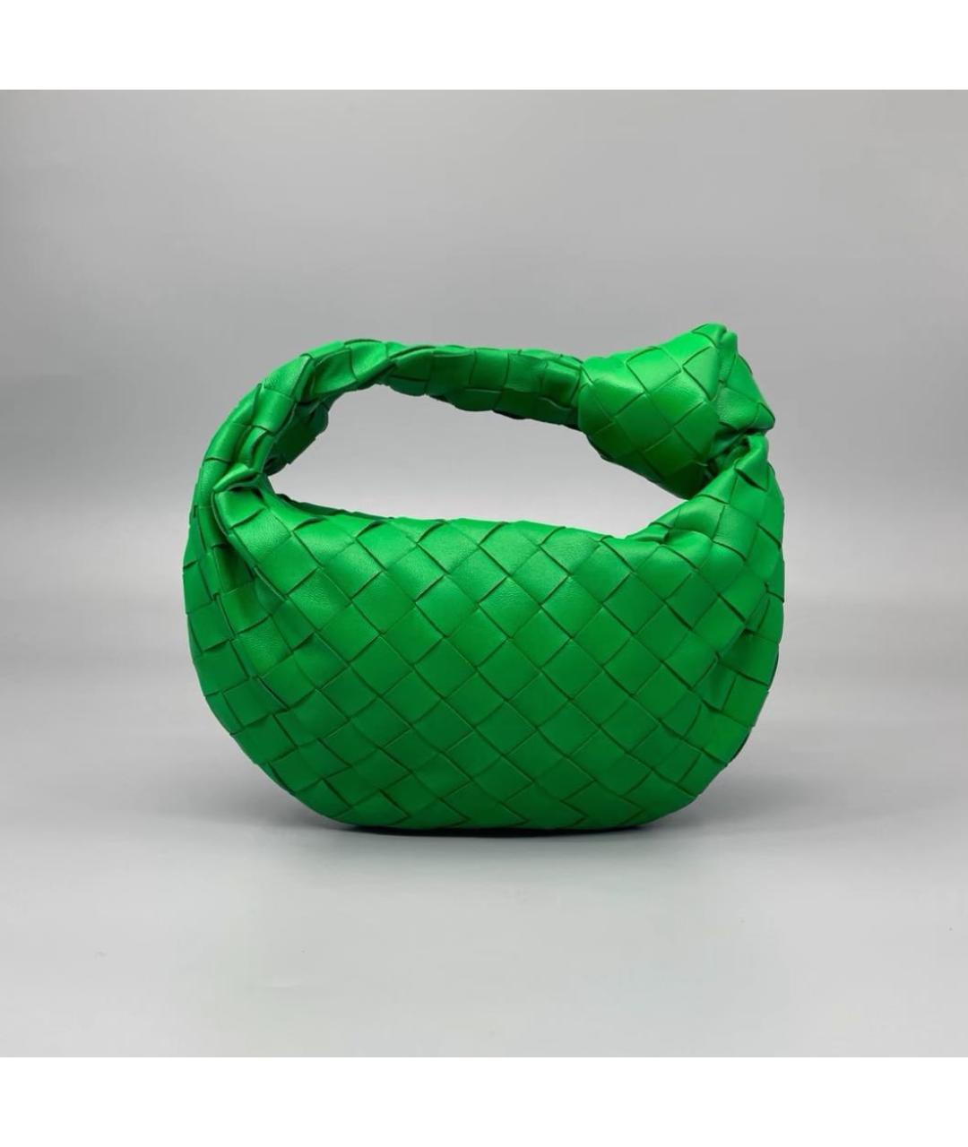 BOTTEGA VENETA Зеленая кожаная сумка с короткими ручками, фото 3