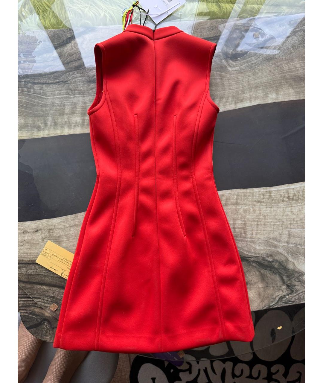 MSGM Оранжевое полиэстеровое коктейльное платье, фото 4