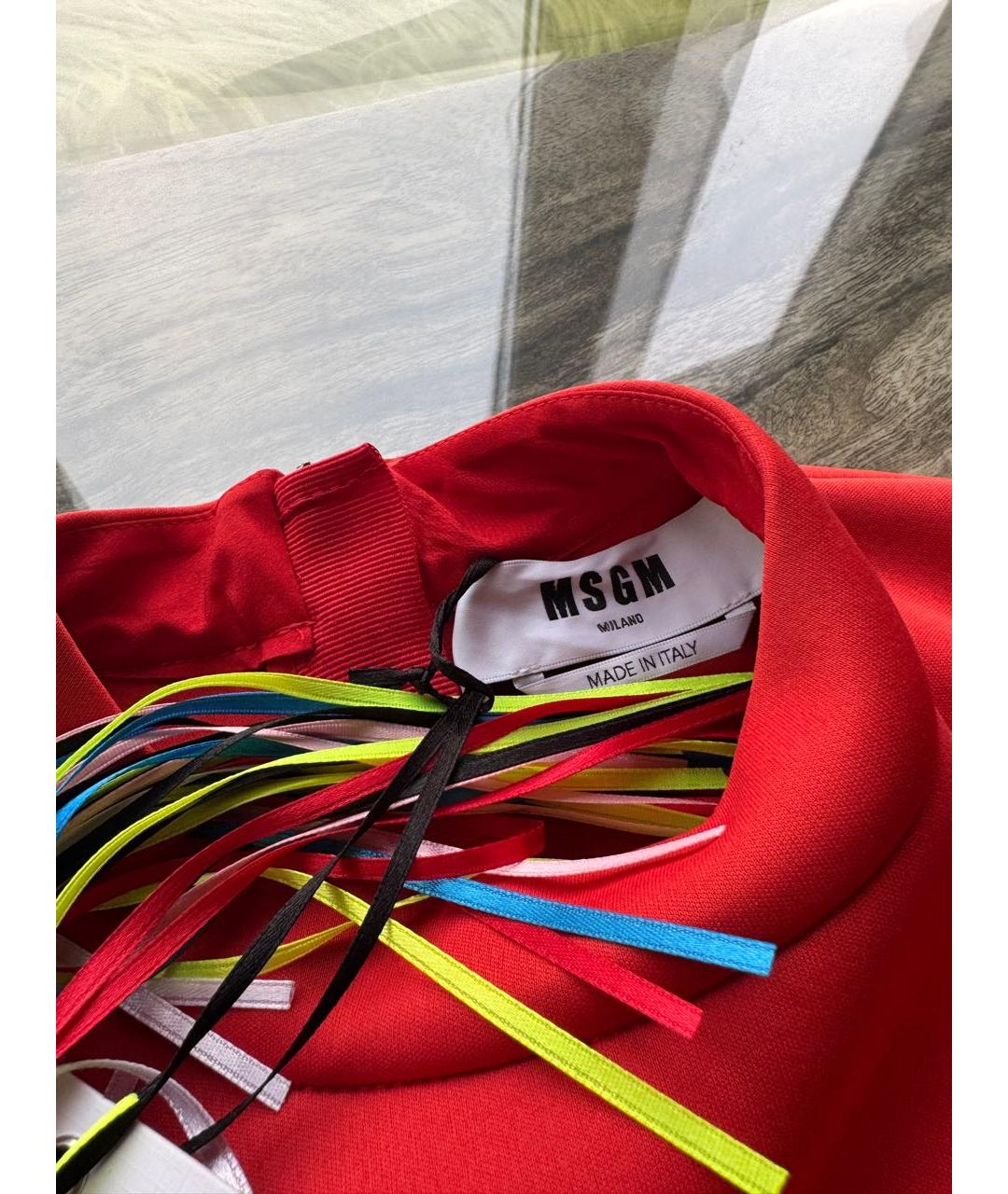 MSGM Оранжевое полиэстеровое коктейльное платье, фото 3