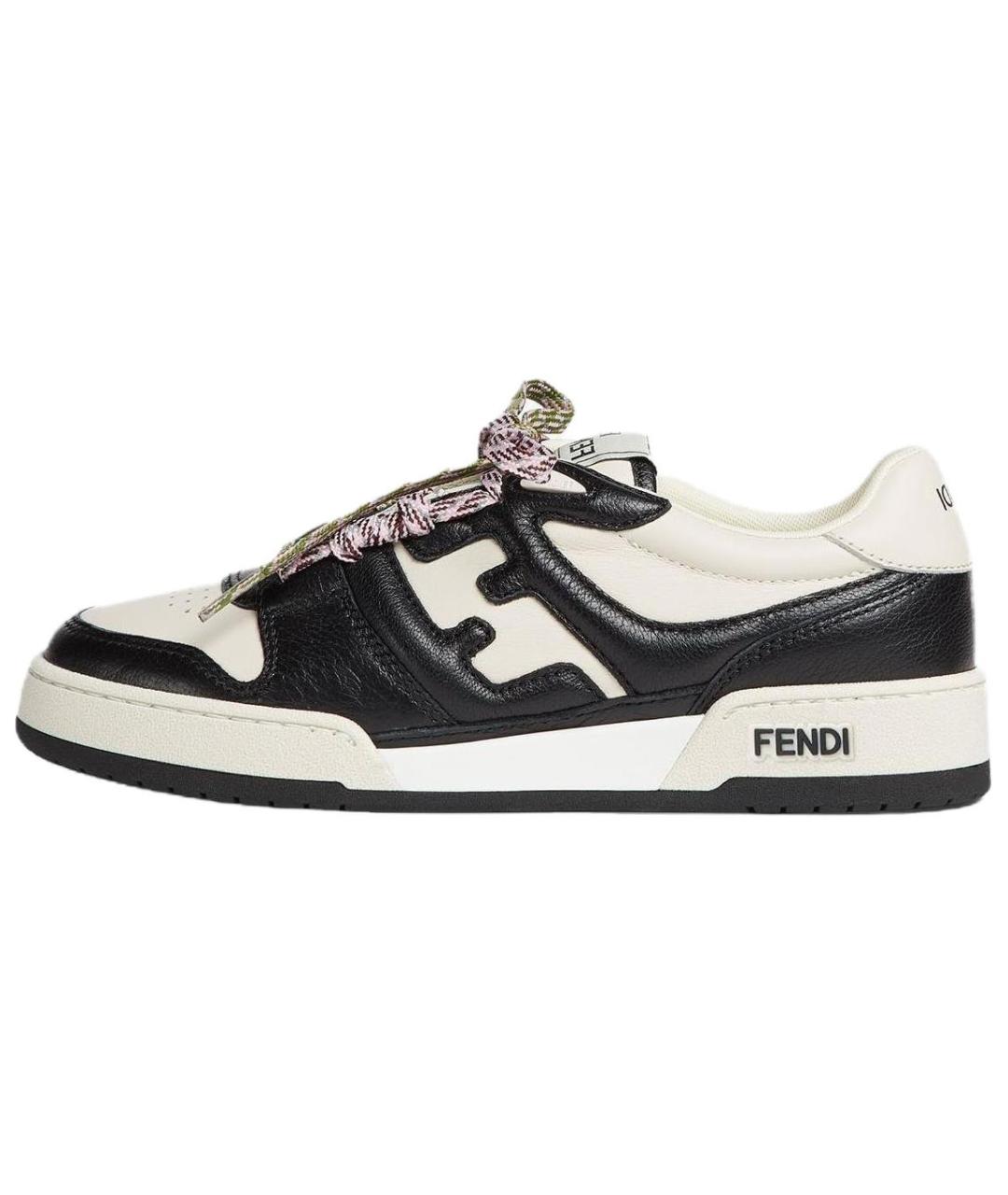 FENDI Черные кожаные кроссовки, фото 2