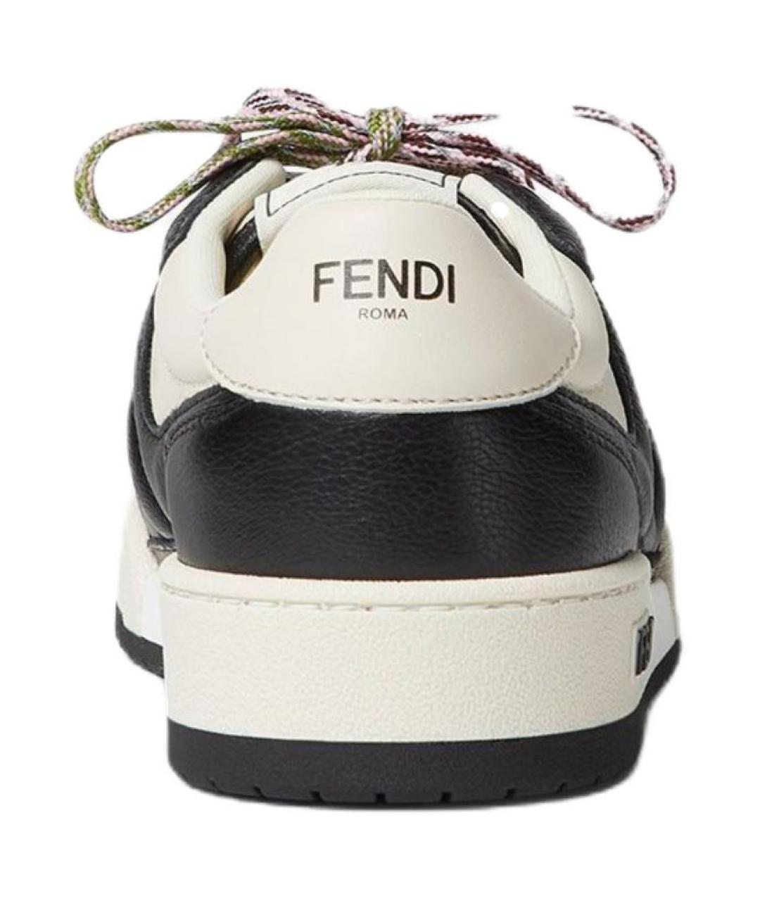 FENDI Черные кожаные кроссовки, фото 5
