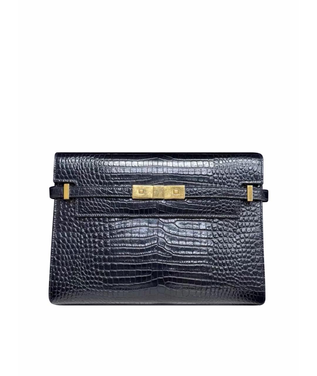 SAINT LAURENT Черная кожаная сумка через плечо, фото 1