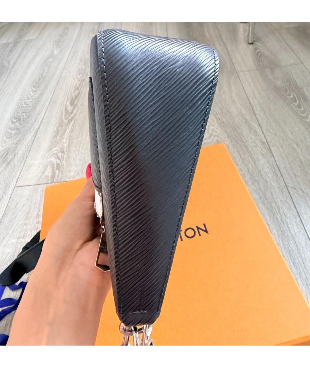 LOUIS VUITTON Черная кожаная сумка через плечо, фото 7