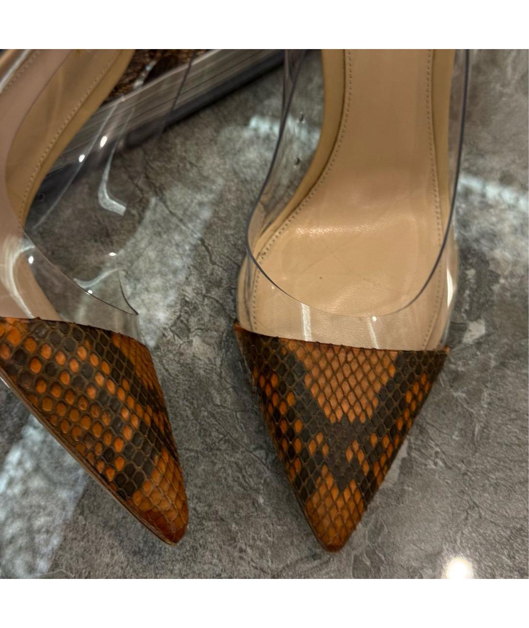 GIANVITO ROSSI Золотые кожаные туфли, фото 4