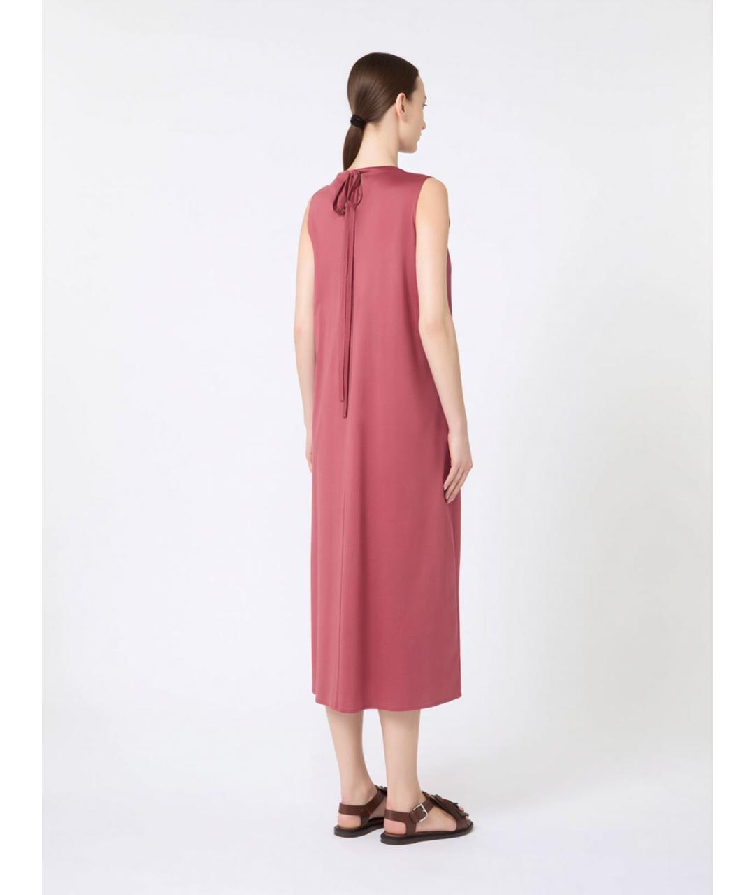 WEEKEND MAX MARA Бордовое хлопковое повседневное платье, фото 3