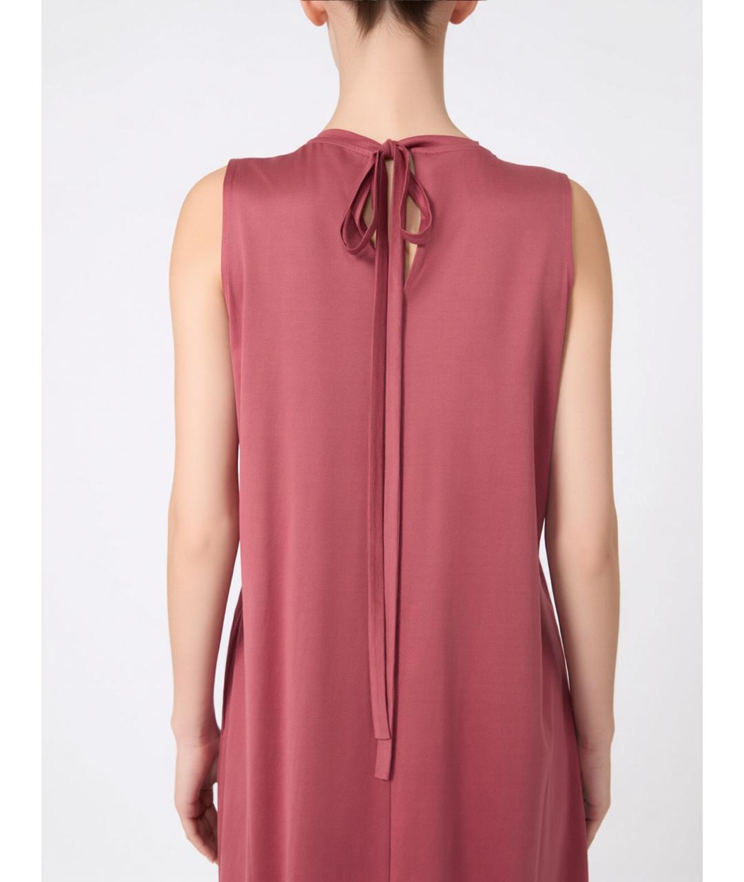 WEEKEND MAX MARA Бордовое хлопковое повседневное платье, фото 5