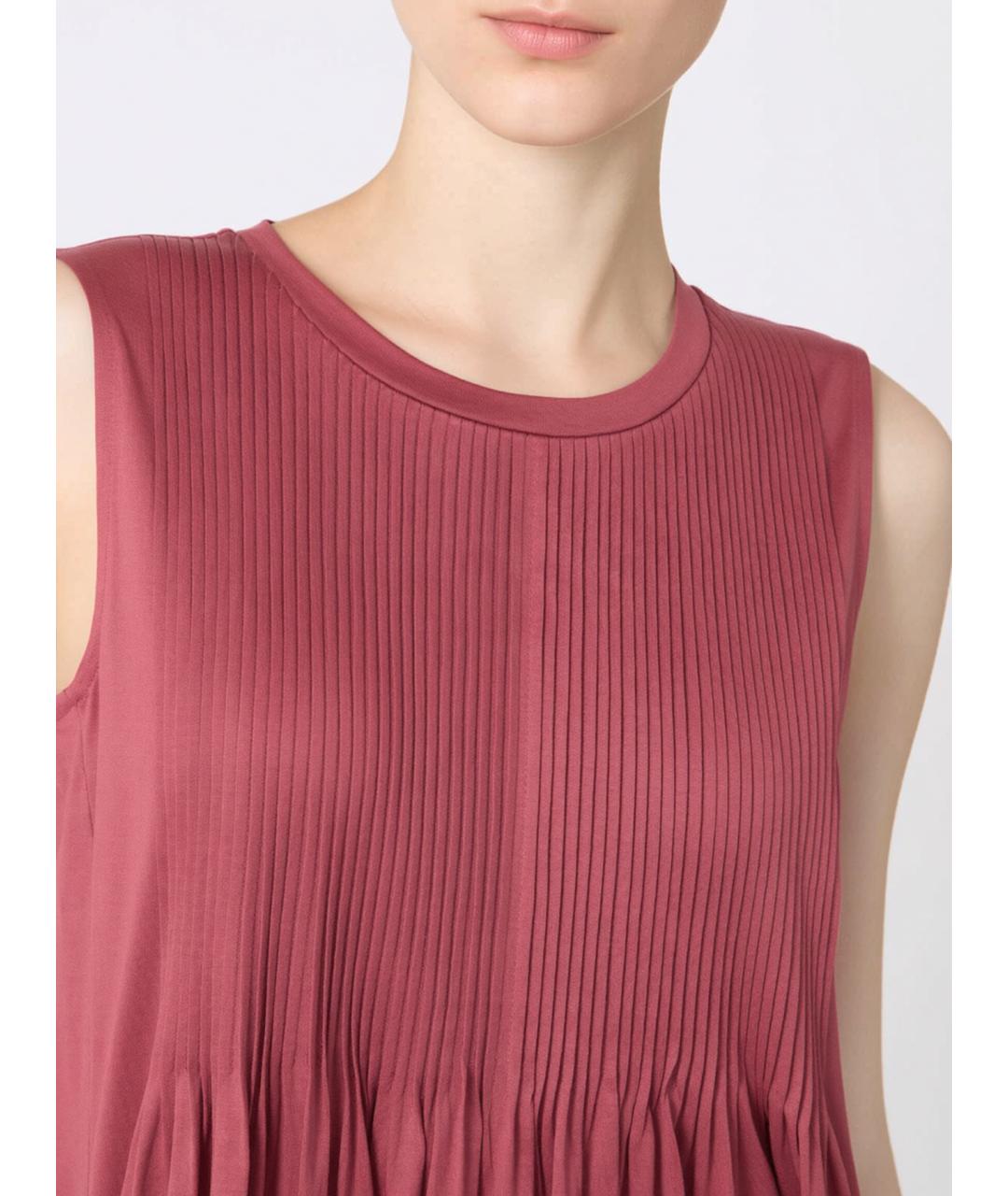WEEKEND MAX MARA Бордовое хлопковое повседневное платье, фото 4