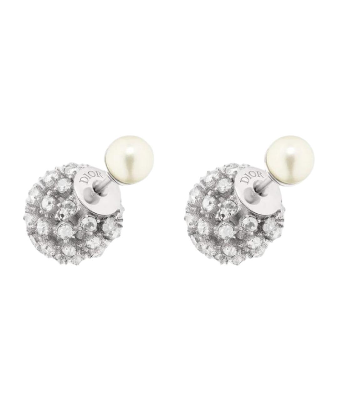 CHRISTIAN DIOR Серебряные металлические серьги, фото 1
