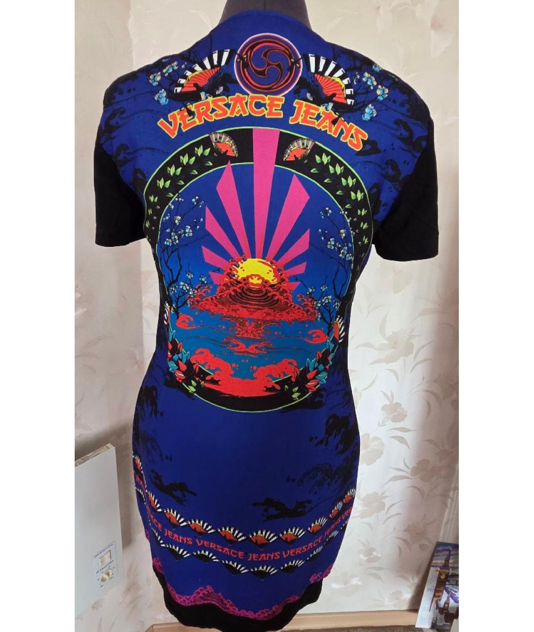 VERSACE JEANS COUTURE Мульти полиэстеровое повседневное платье, фото 2