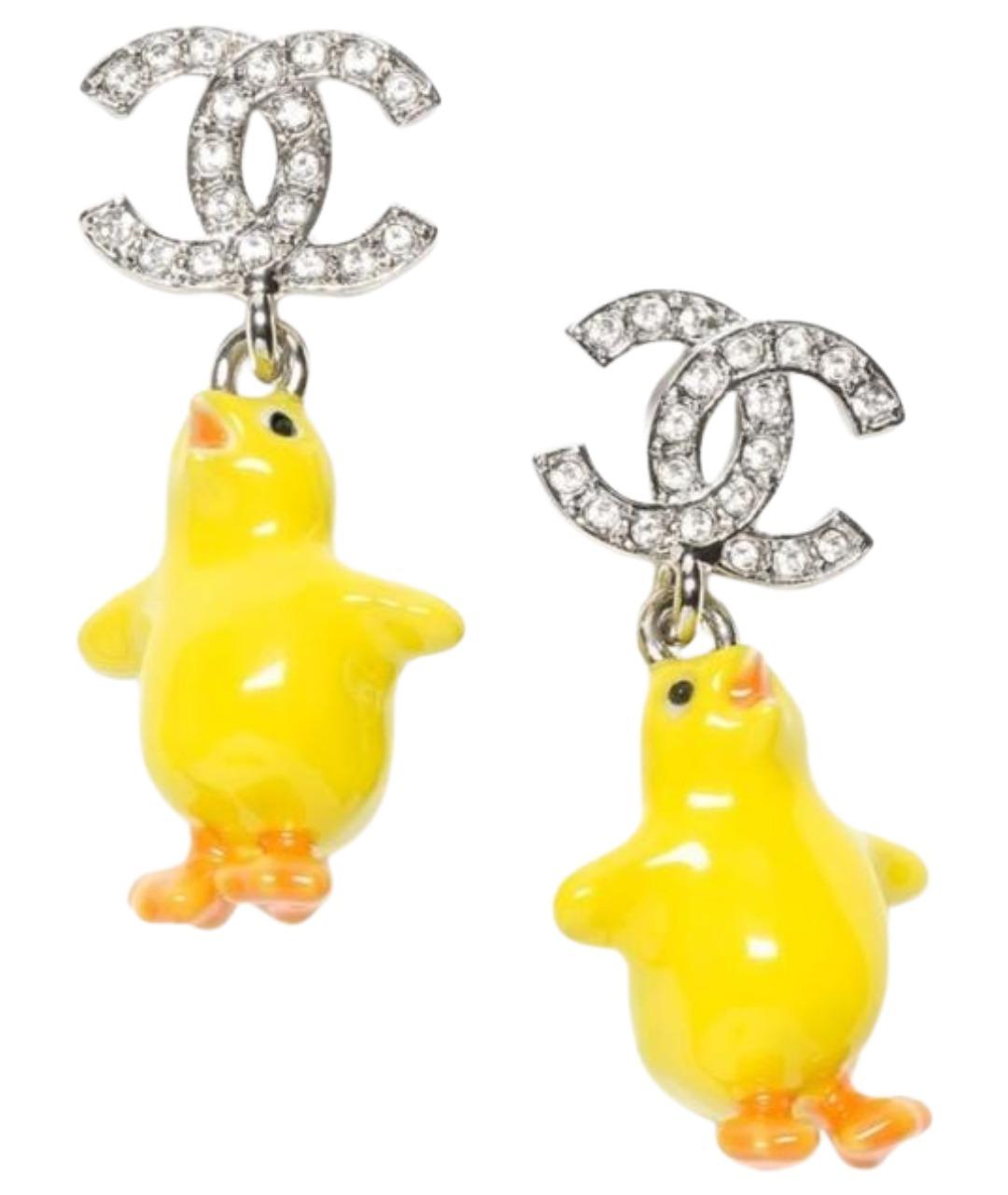 CHANEL Желтые серьги, фото 1